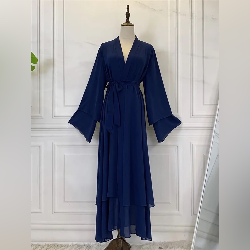 Navy Blue Layered Abaya